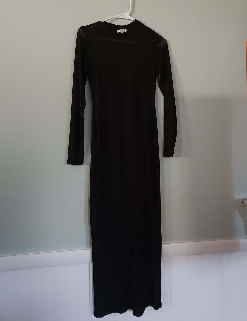 Meshdress Statementdress AFRM Black Long Sleeve Maxi Dress